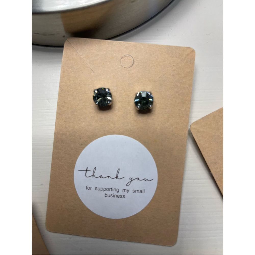 Sabika black Manhattan stud earrings, good condition, Australian crystal - Picture 3 of 4